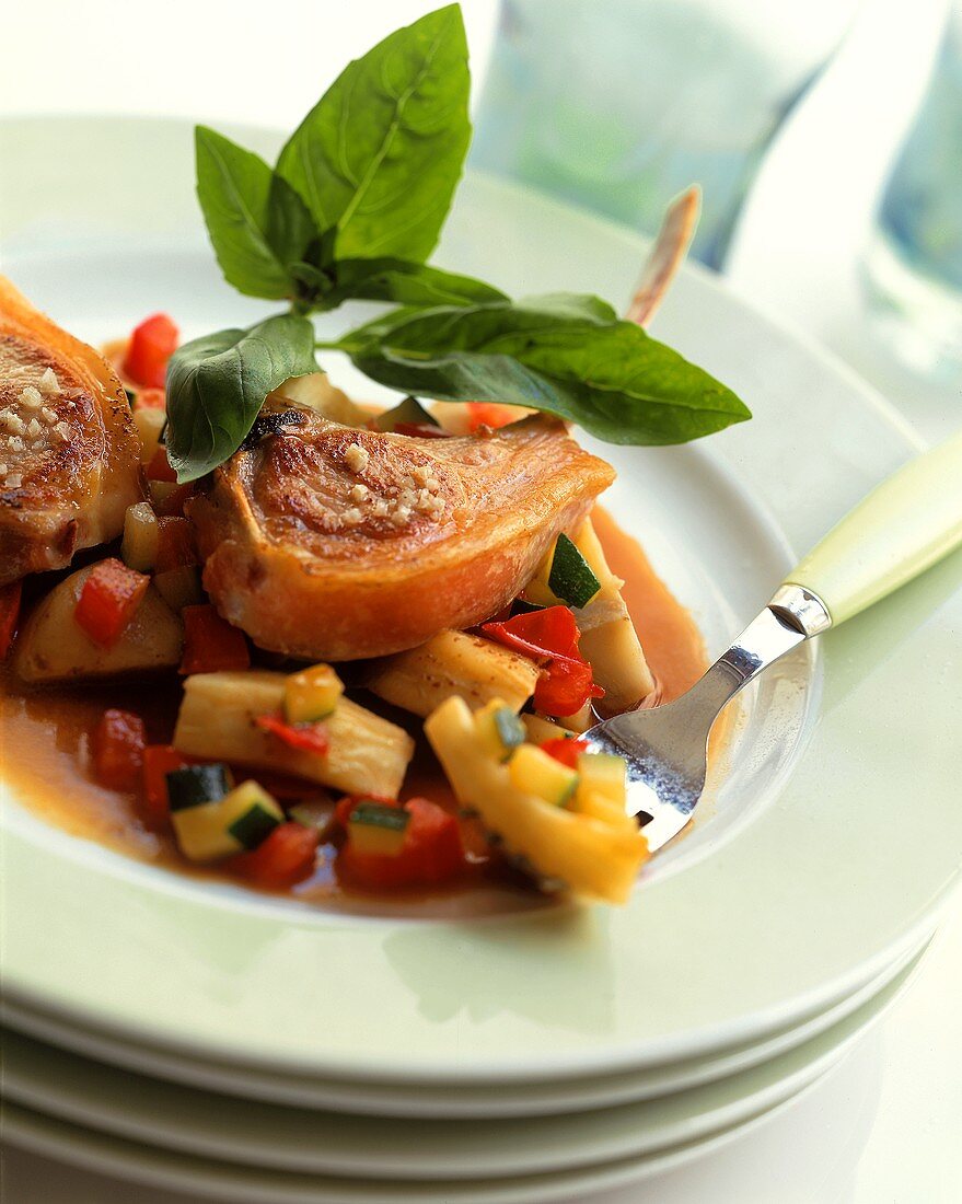 Lamb cutlet with Provence vegetables
