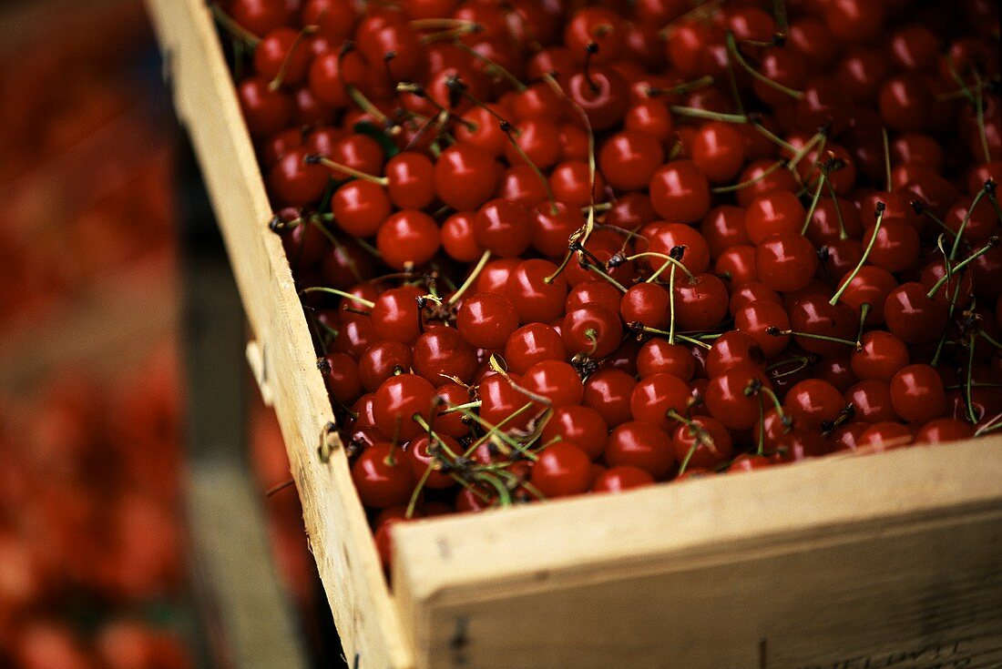 A crate of cherries