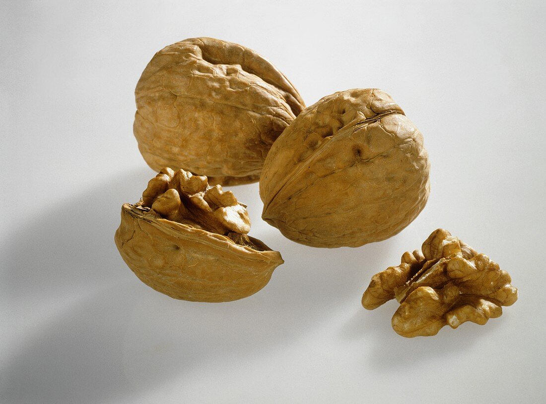 Walnuts, whole and opened