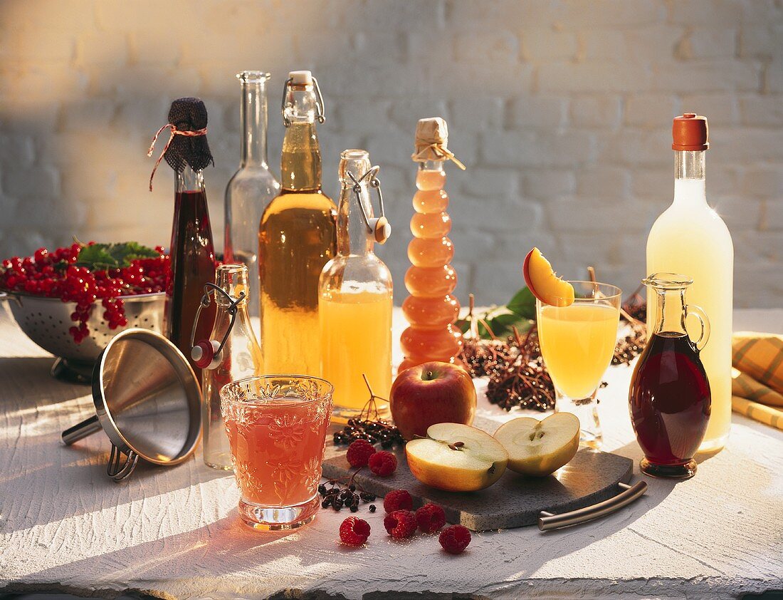 Home-made fruit juices and ingredients