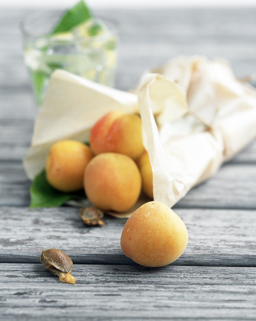 Apricots in a paper bag