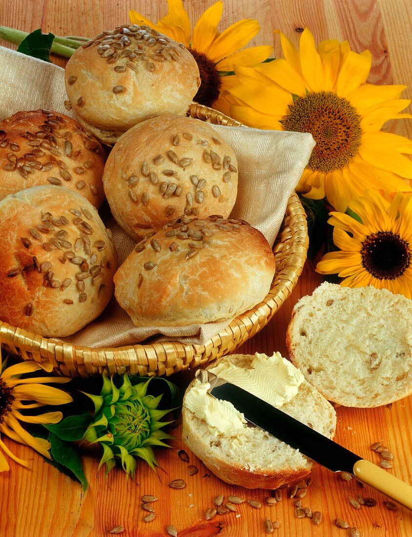 Bread rolls with sunflower seeds