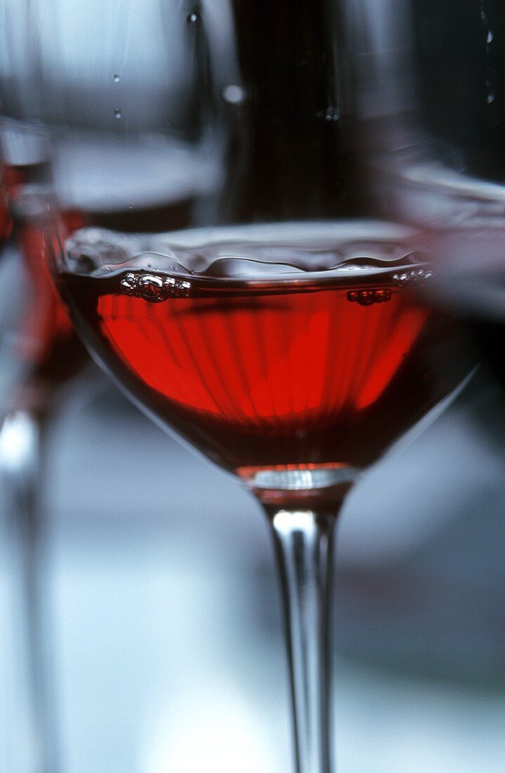 Red wine (straw wine) in glasses, Burgenland, Austria