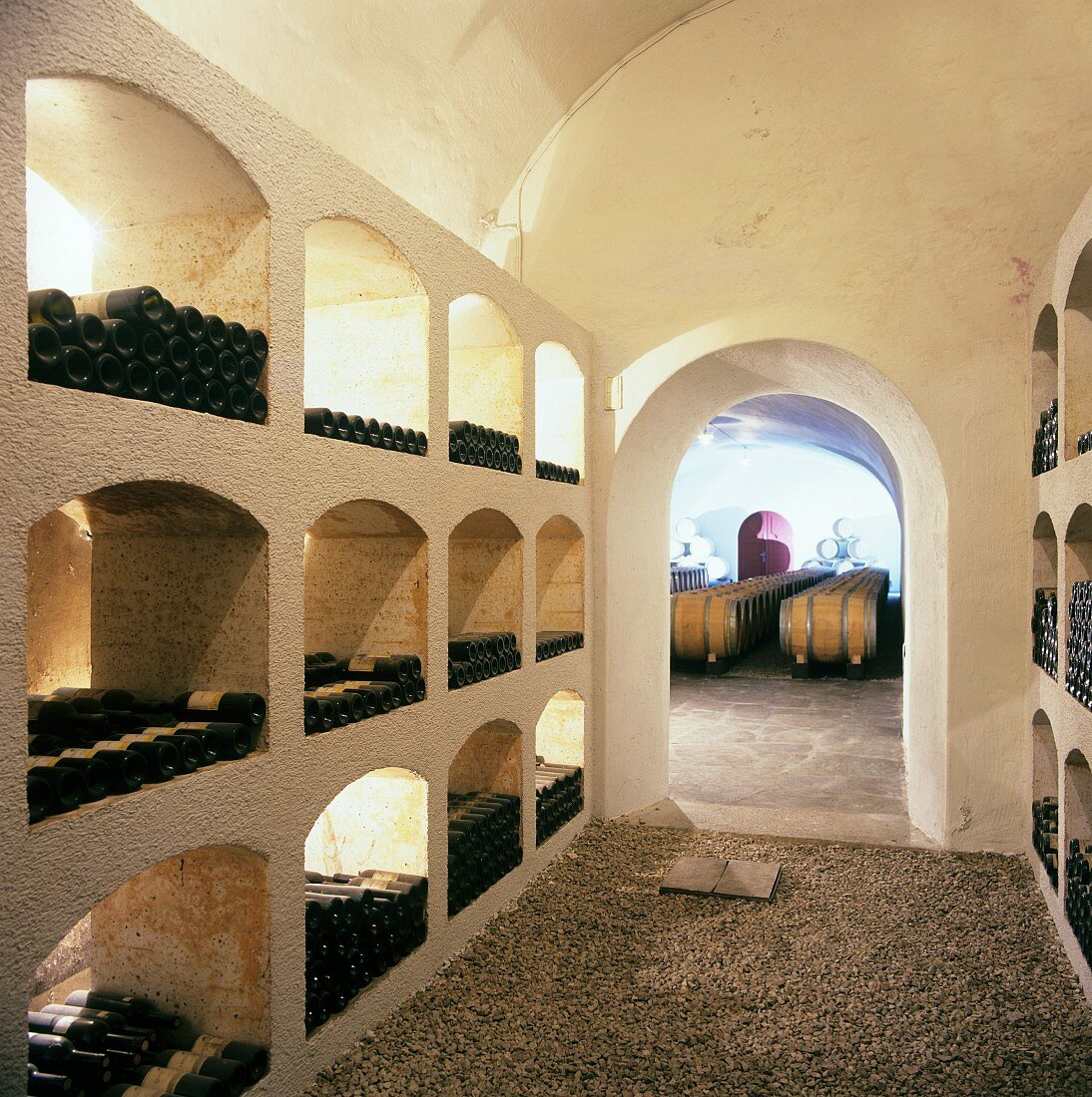 Wine cellar of St. Michael Wine Estate in Eppan, S. Tyrol