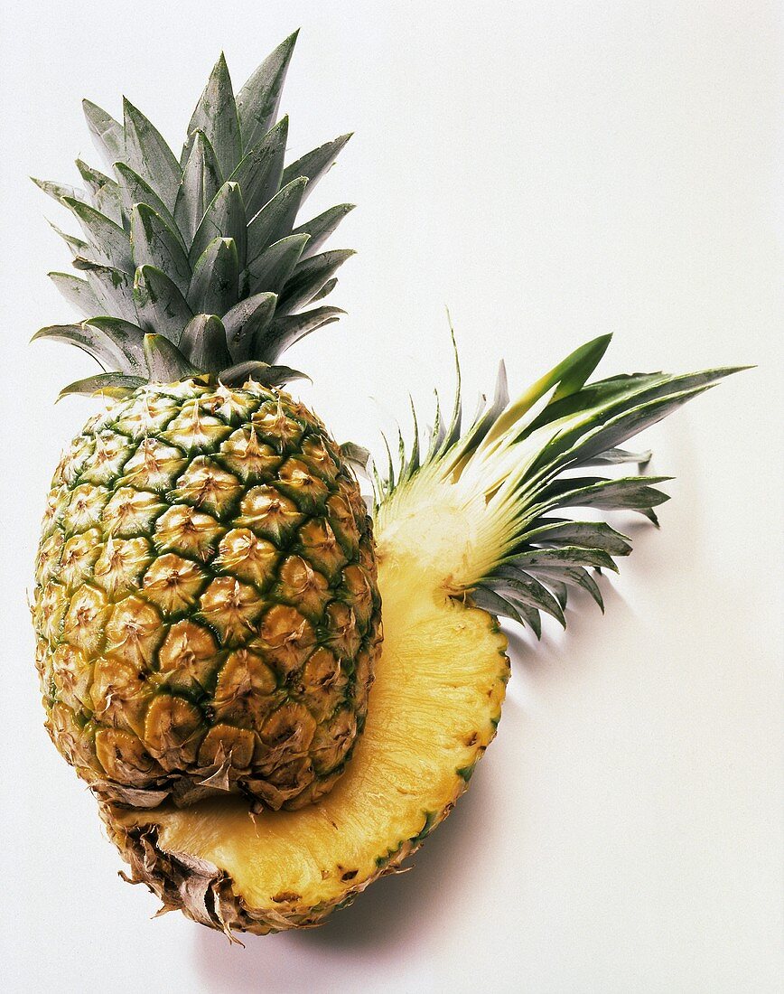 Halved pineapple