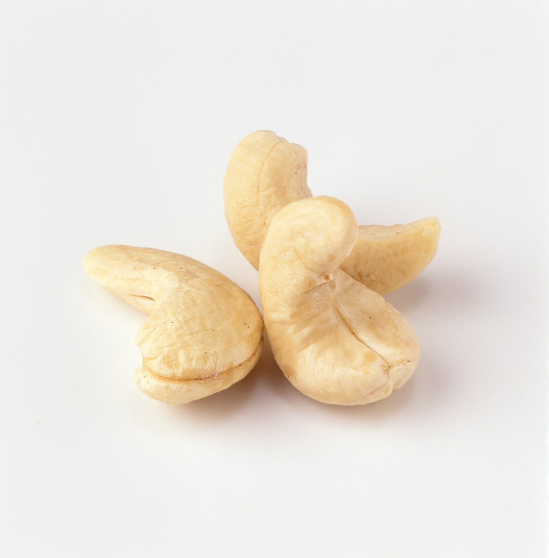 Three cashew nuts