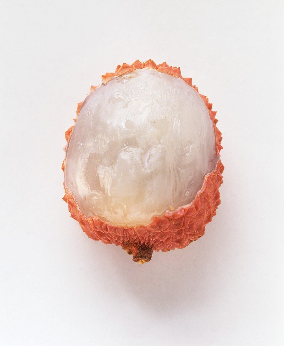 Half a peeled lychee