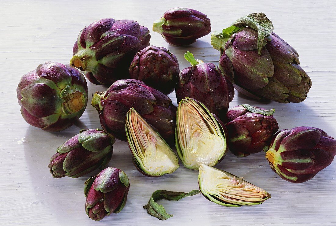 Purple artichokes