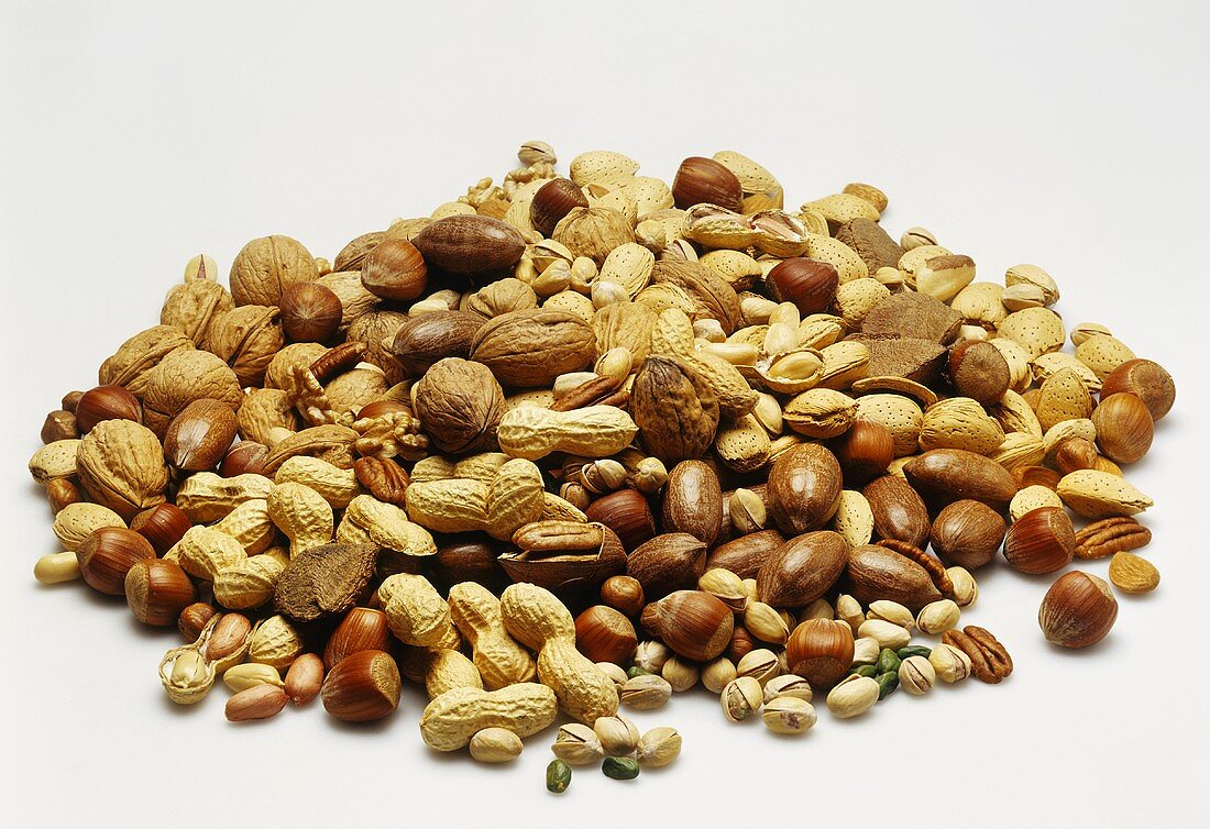 Various nuts in a heap