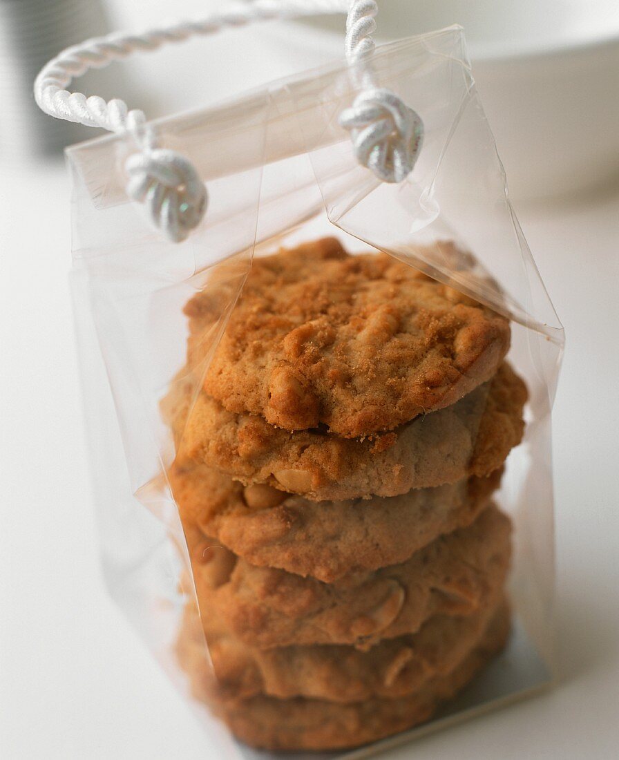 Peanut biscuits in gift bag