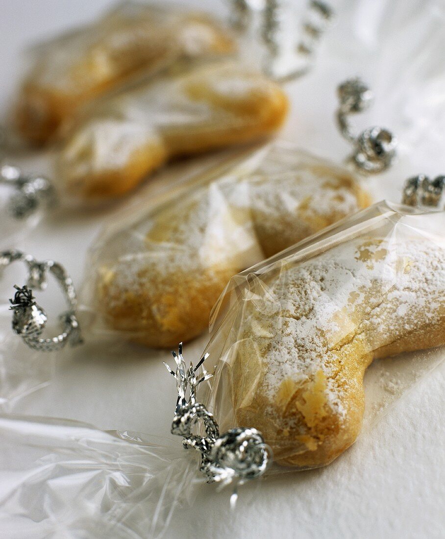 Individually wrapped almond crescents