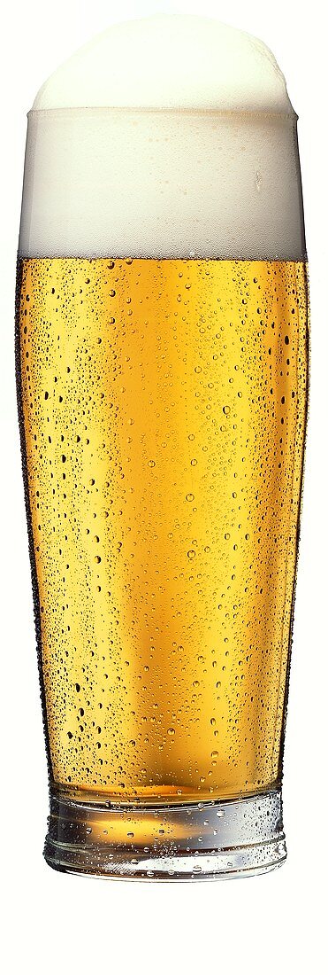 A glass of light beer