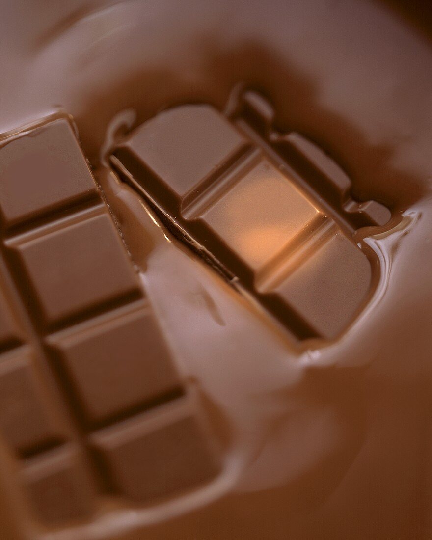 Half-melted Milka chocolate