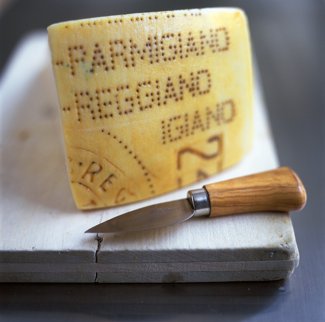 A piece of Parmigiano-Reggiano (Parmesan)