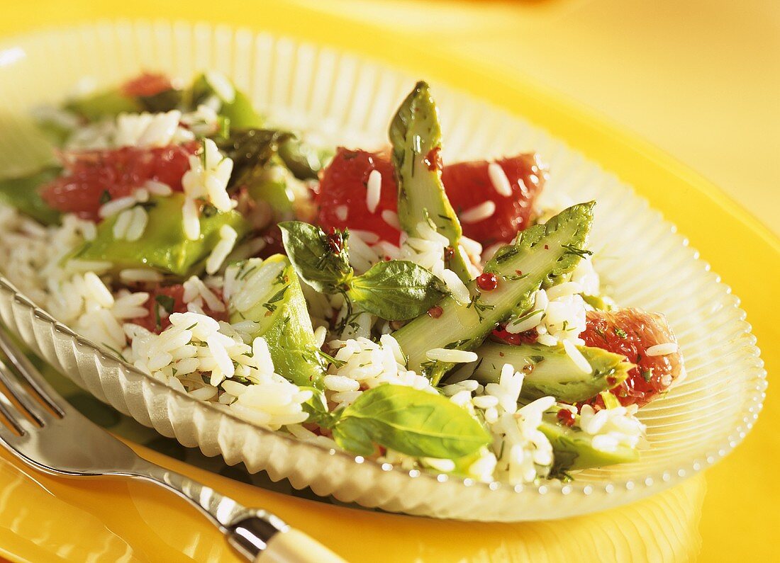 Asparagus and rice salad