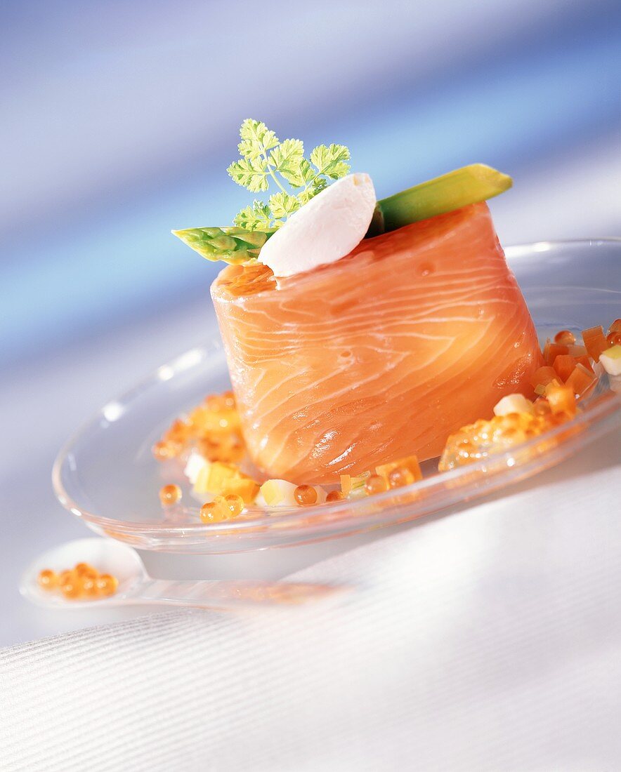 Chartreuse of salmon trout with caviare