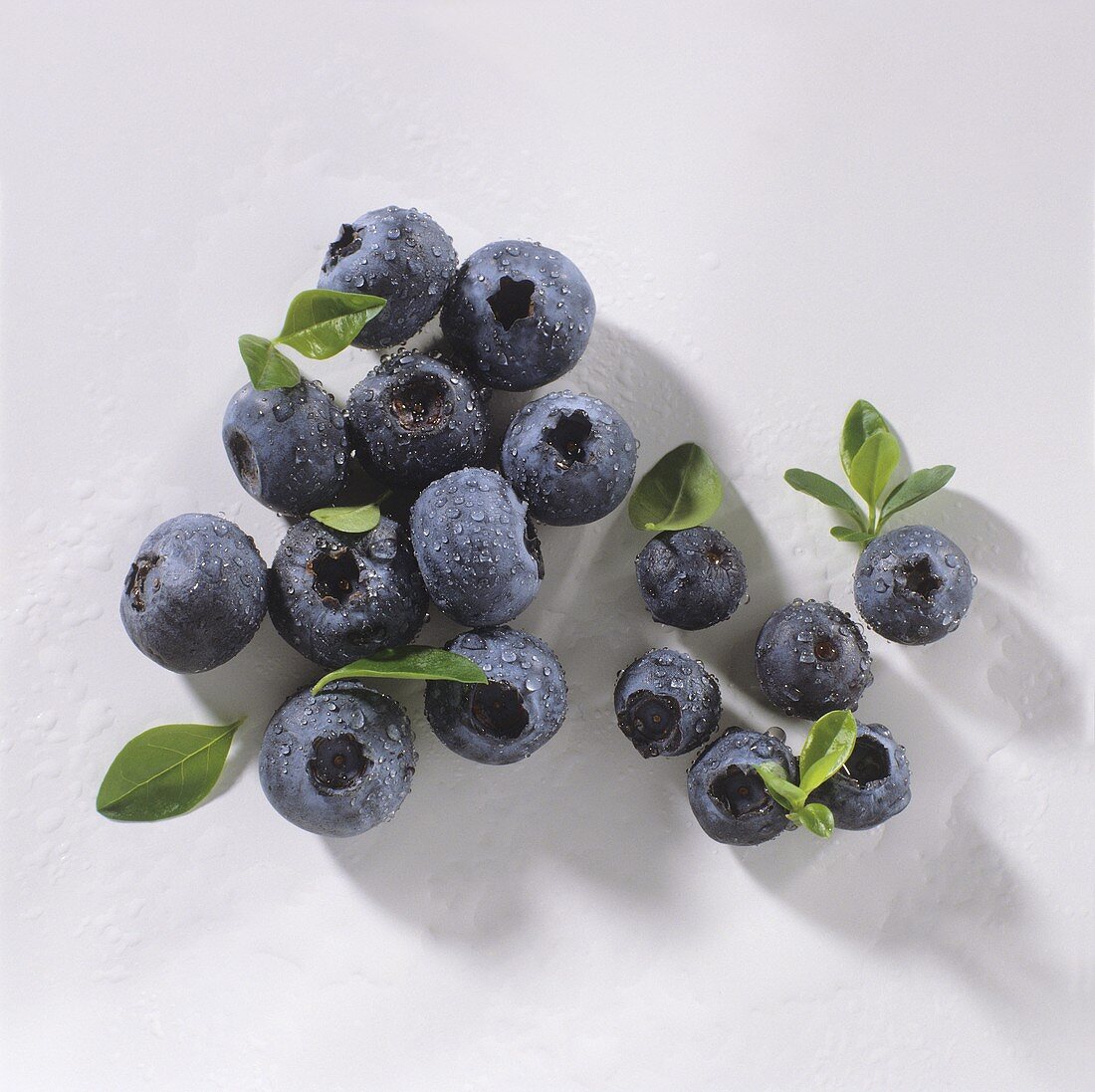 Freshly washed blueberries