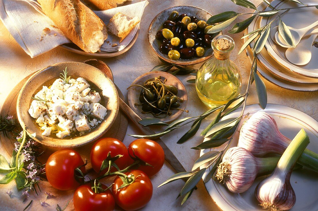 Ingredients for Mediterranean dishes