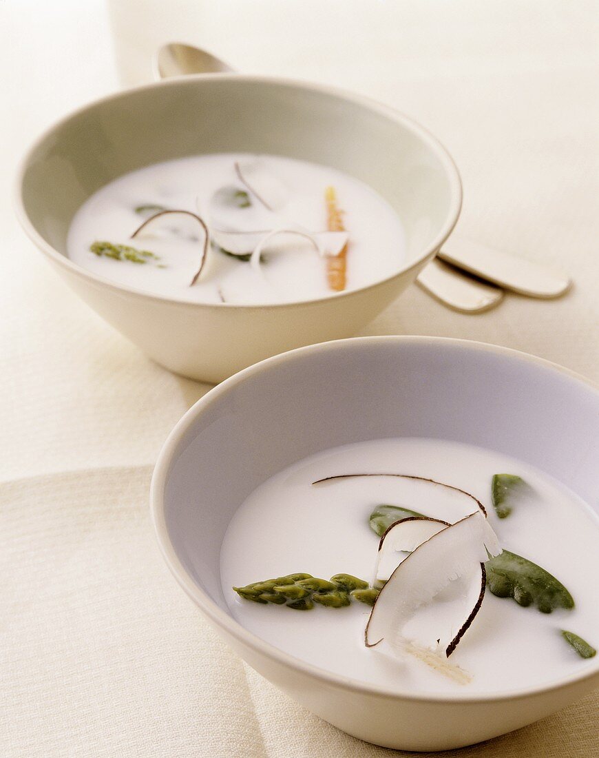Coconut milk soup with vegetables