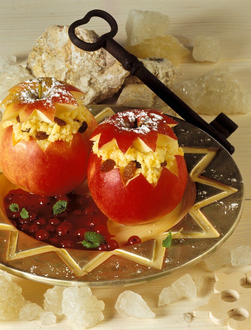 Apples with millet stuffing