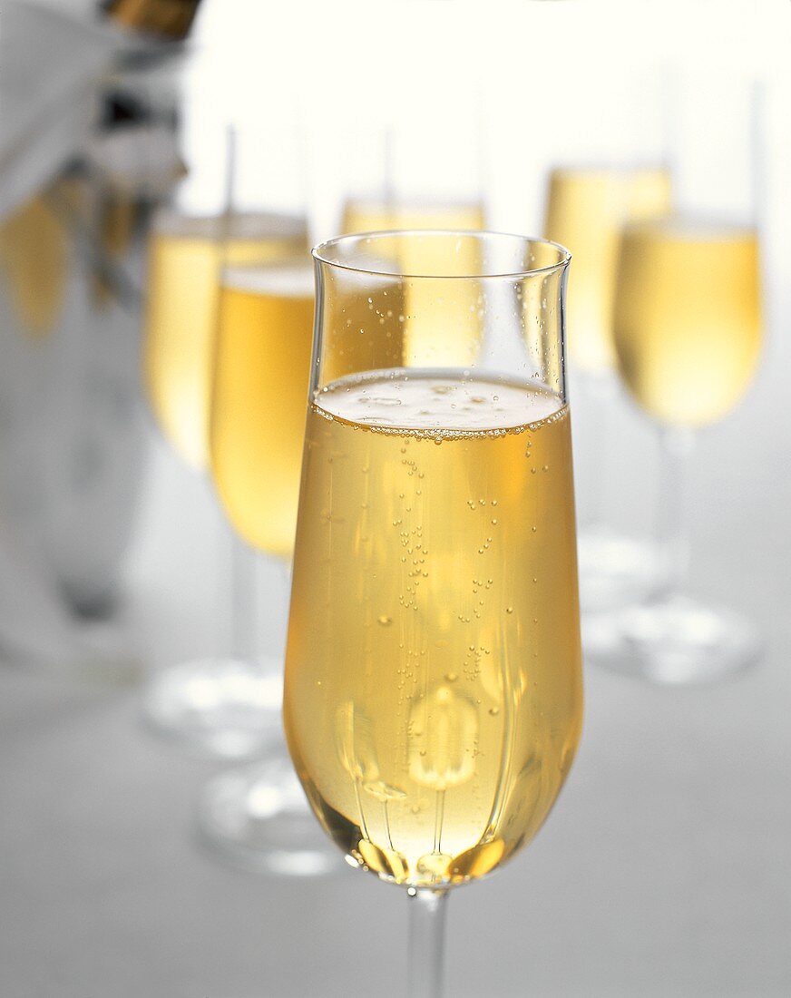 A few champagne glasses