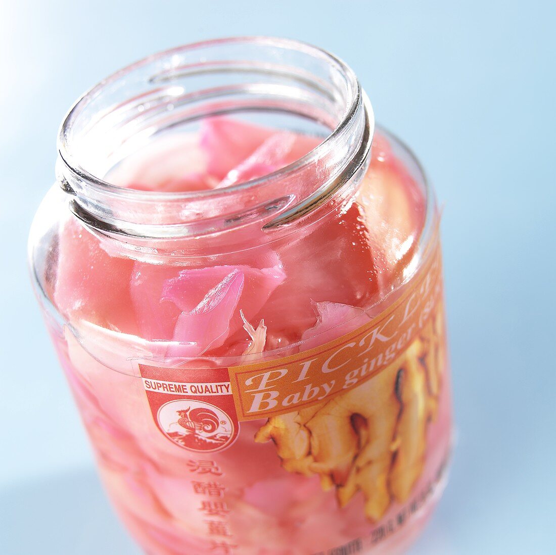 A jar of pickled baby ginger