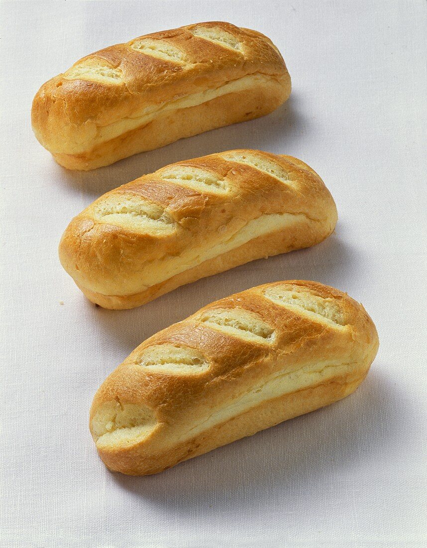 Three baguette rolls