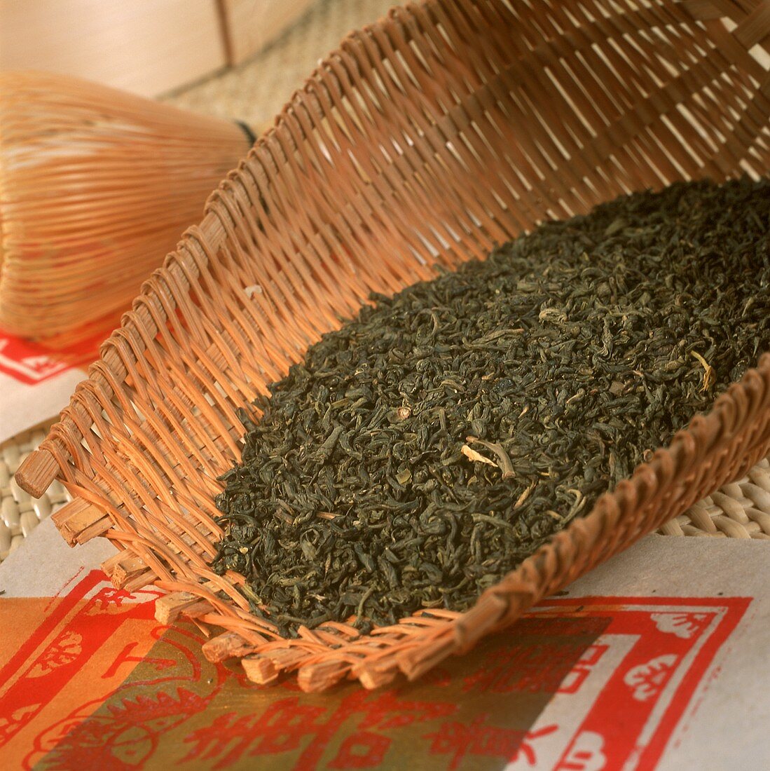 Dried tea leaves