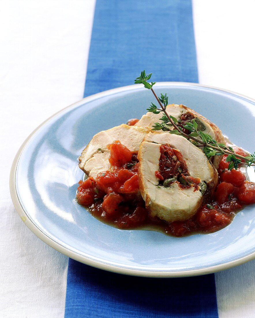 Hähnchenbrust mit Tomaten-Kapern-Füllung