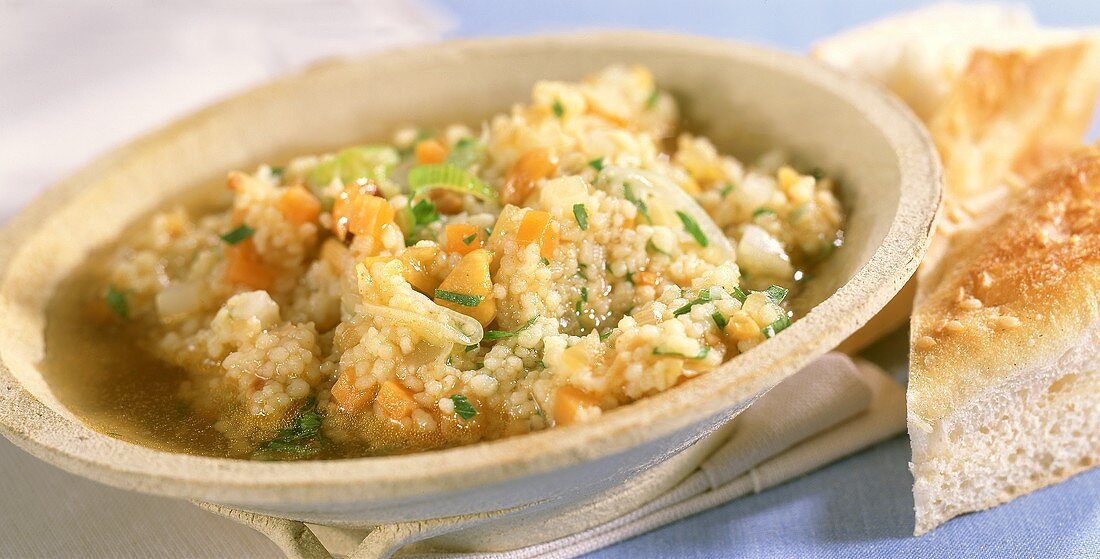 Couscous and vegetable stew with peanuts