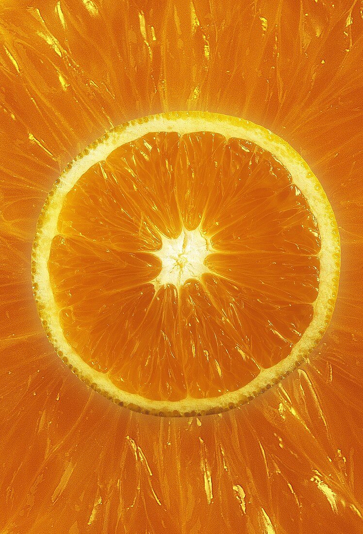 Orangenscheibe, Hintergrund: Orangenfruchtfleisch
