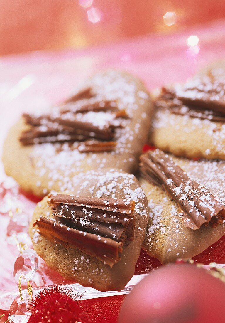 Herzförmige Schokoladenlebkuchen