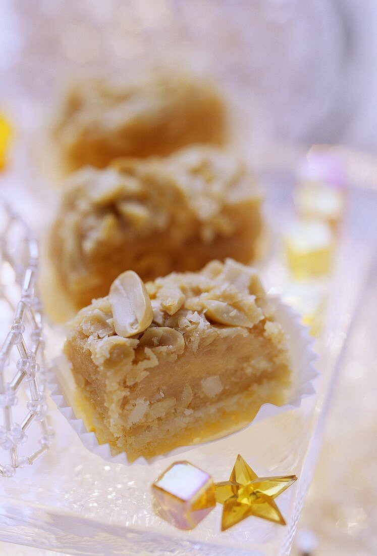 Peanut and toffee squares