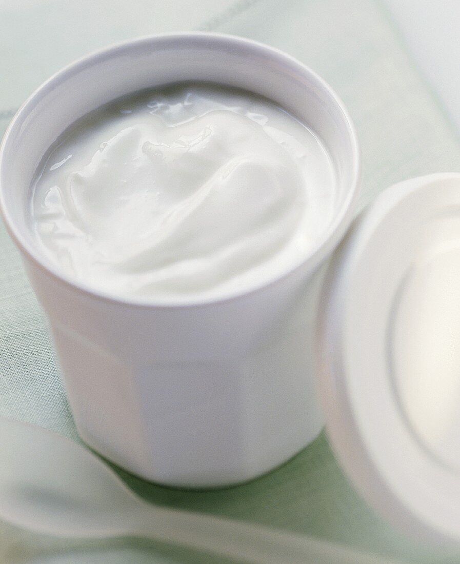 A pot of natural yoghurt