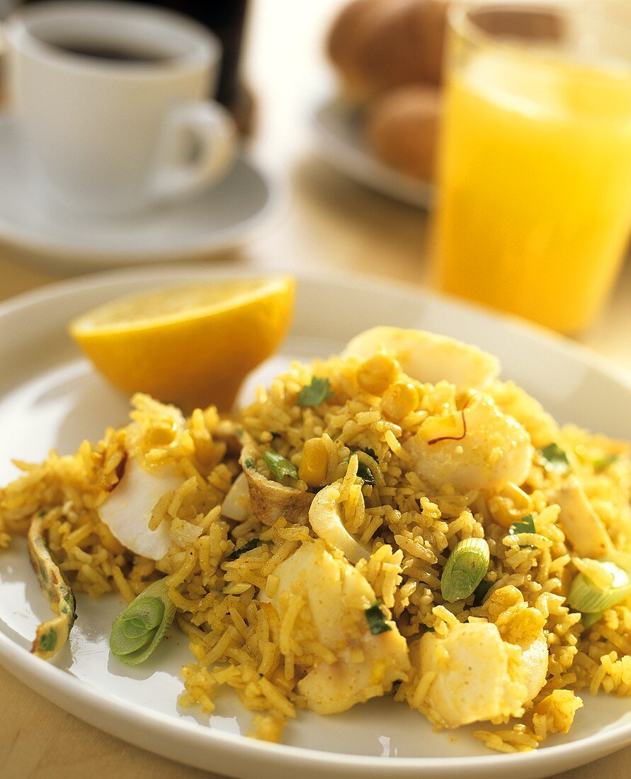 Kedgeree (British fish dish with rice and eggs)