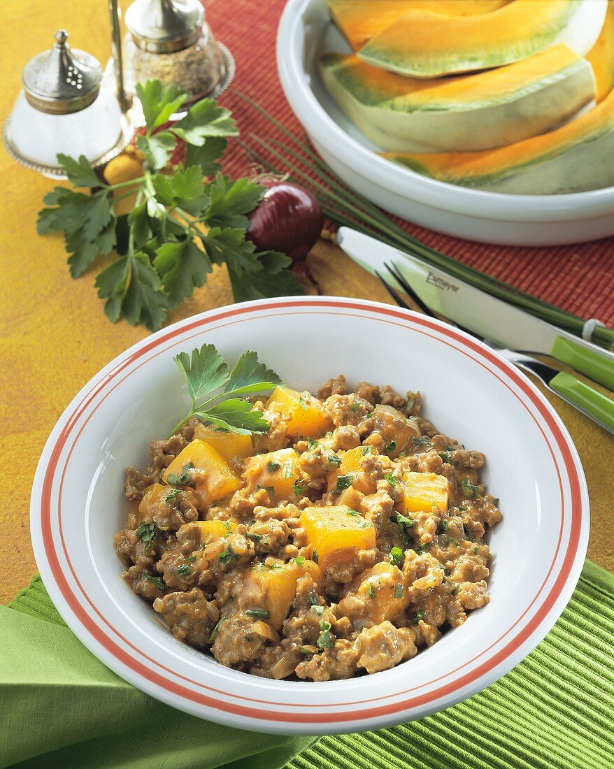 Mince and pumpkin stew