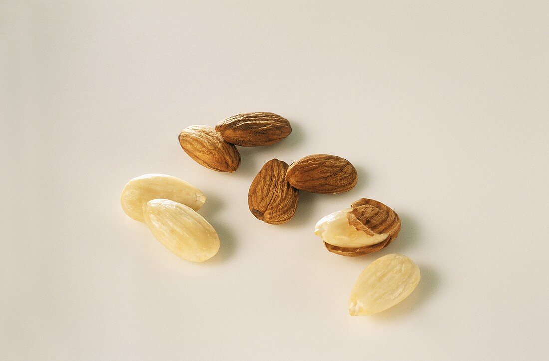 Several almonds, some blanched