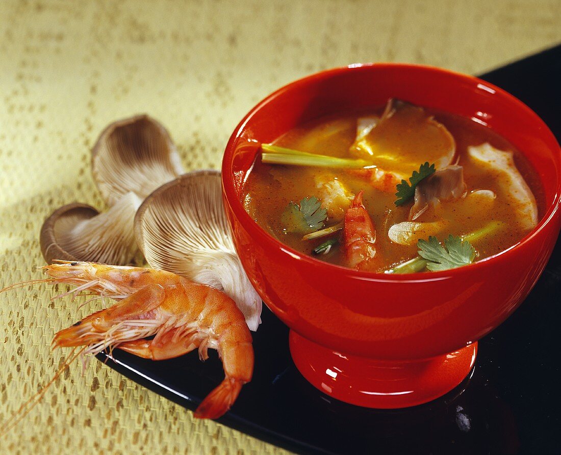 Thai national soup (Tom-Yum-Goong soup)
