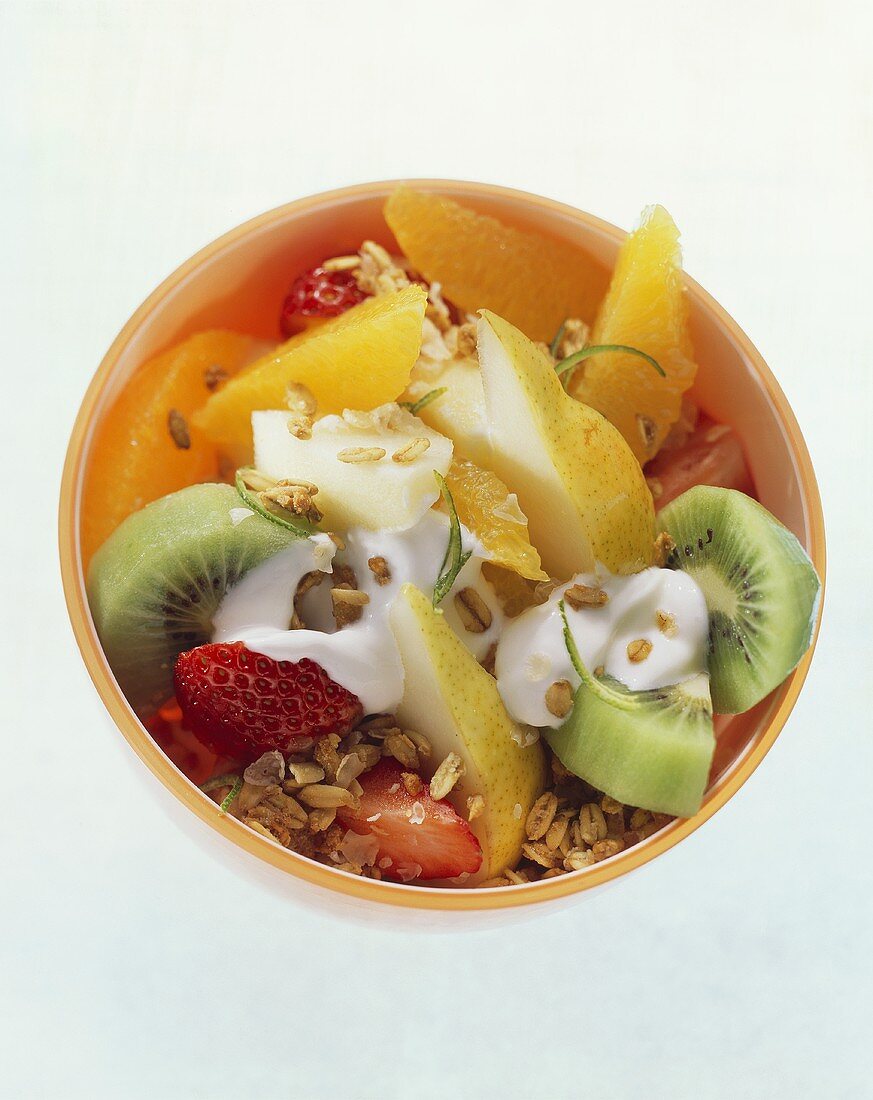 Muesli with fruit and yoghurt