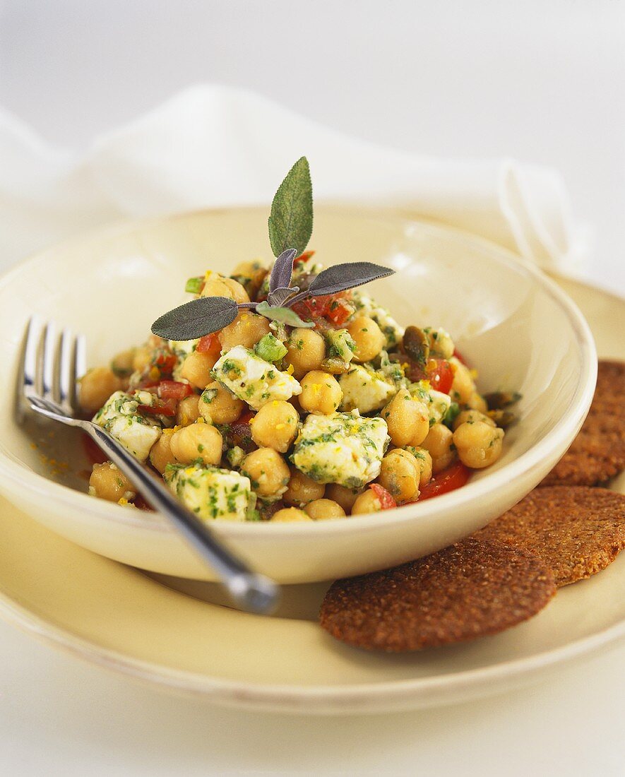 Chick pea salad with sheep's cheese