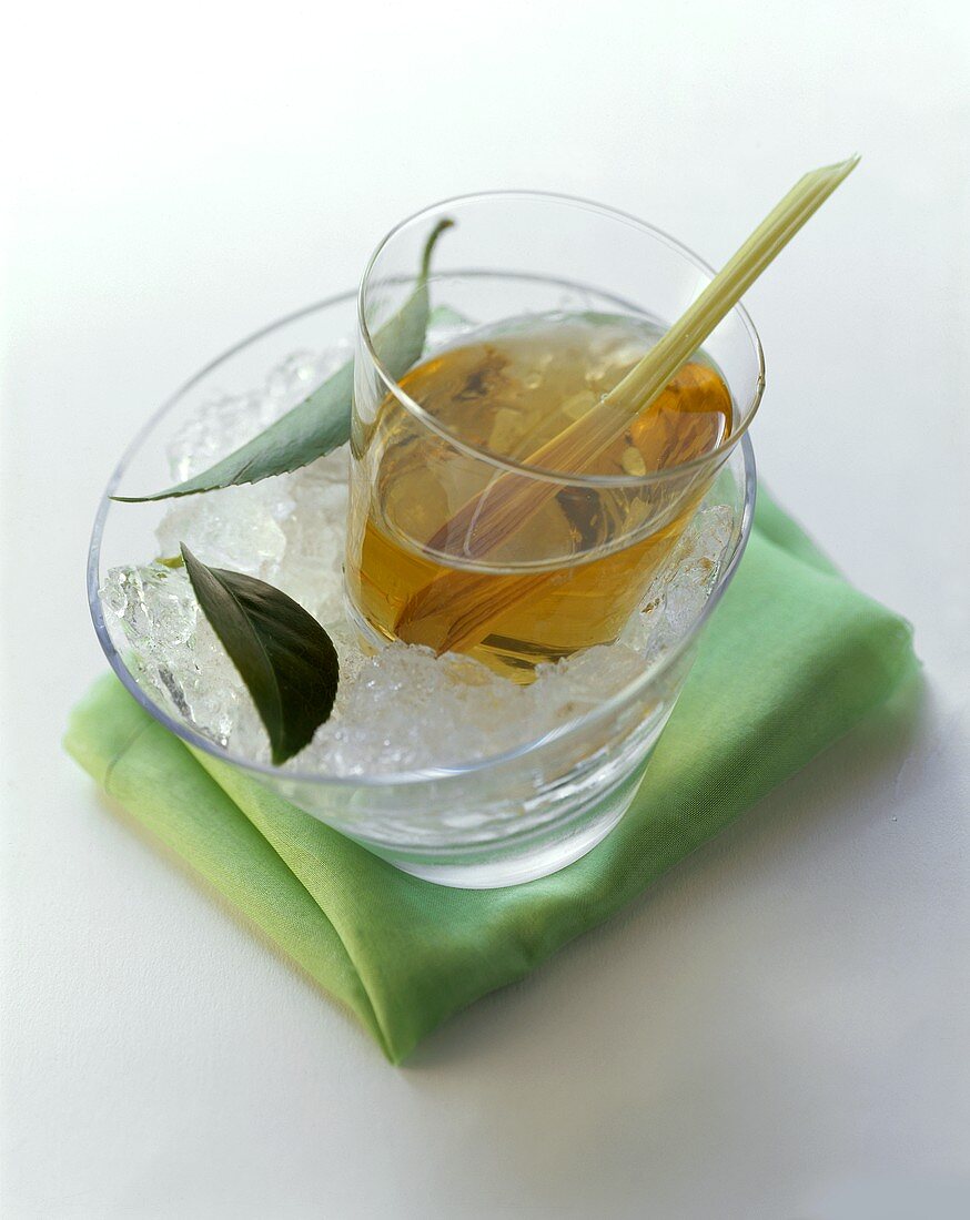 Iced tea with lemon grass