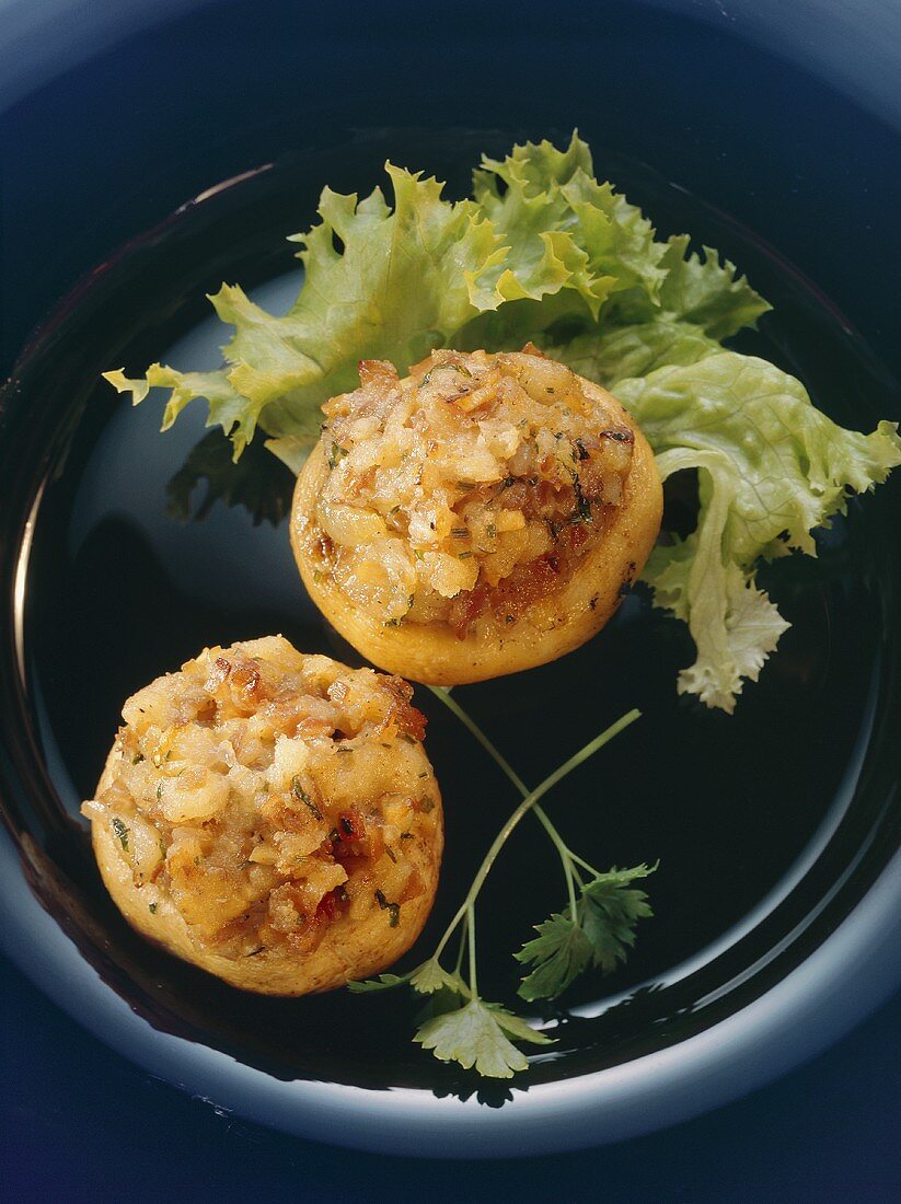 Stuffed mushroom caps