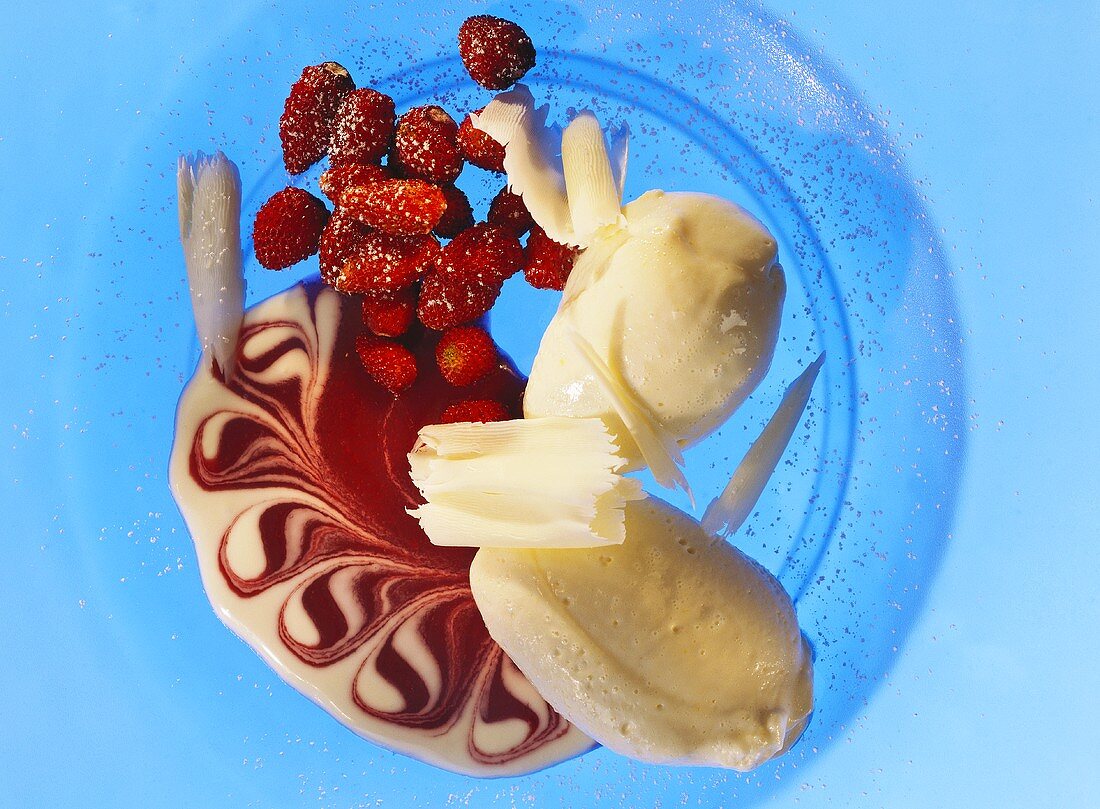 White chocolate mousse with forest fruits