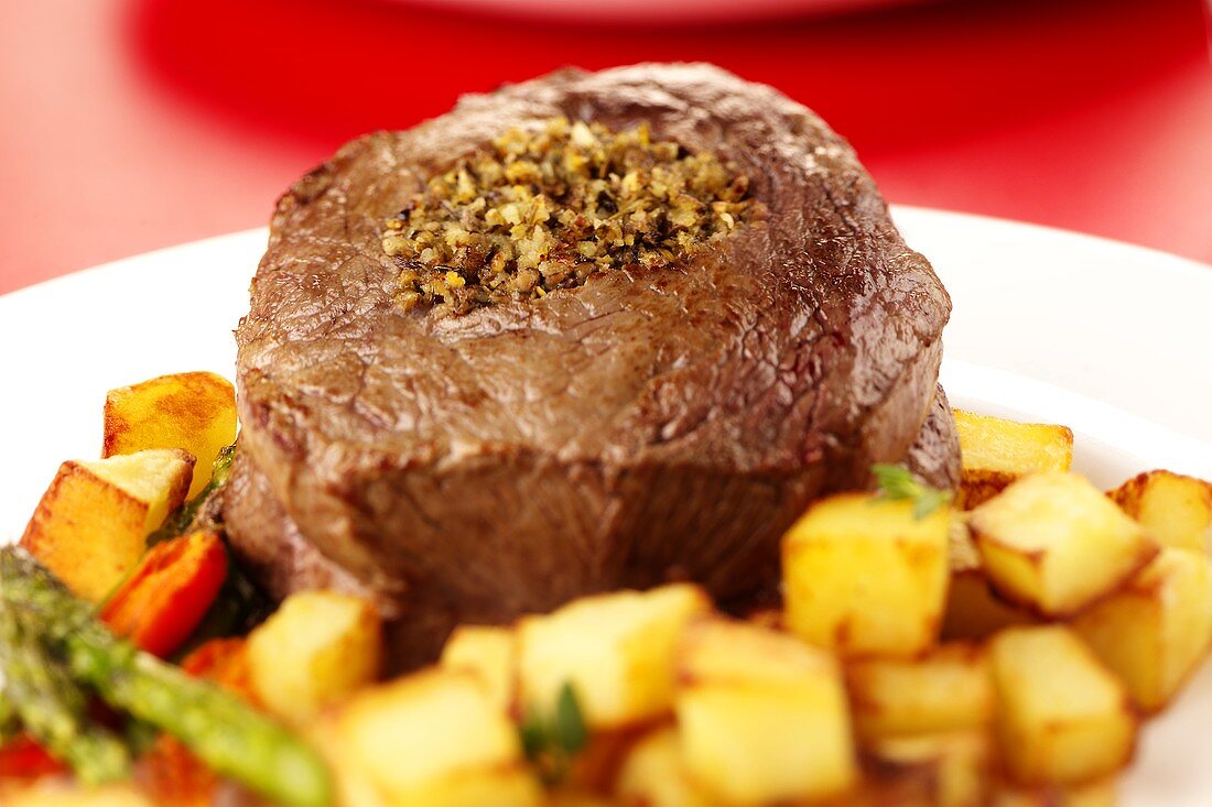 Stuffed Chateaubriand with potatoes