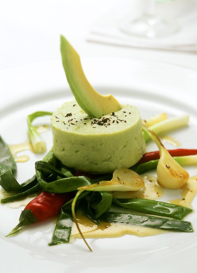 Smoked eel and avocado mousse