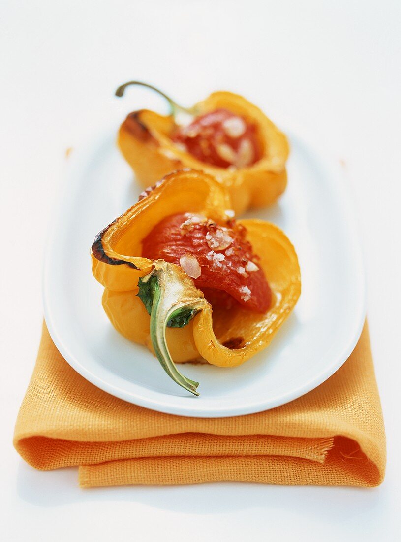 Baked peppers with tomato stuffing