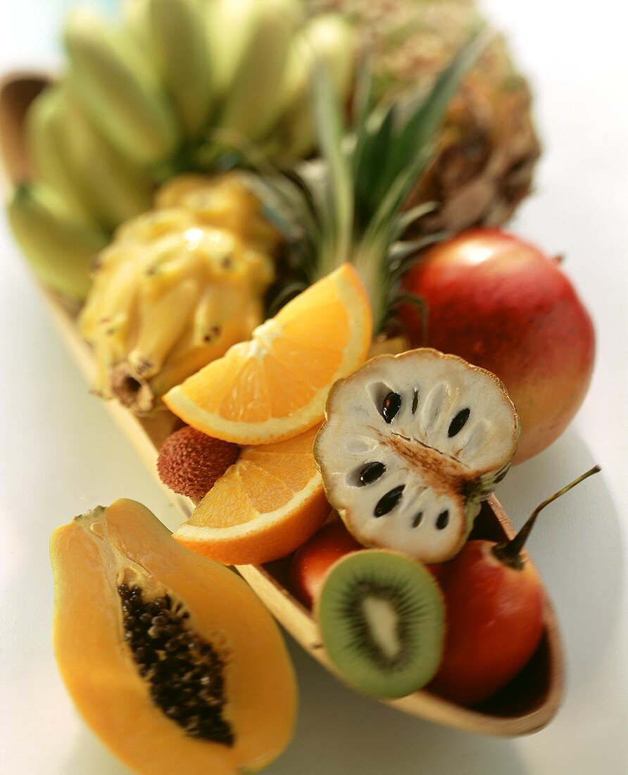 Fruit still life with exotic fruits