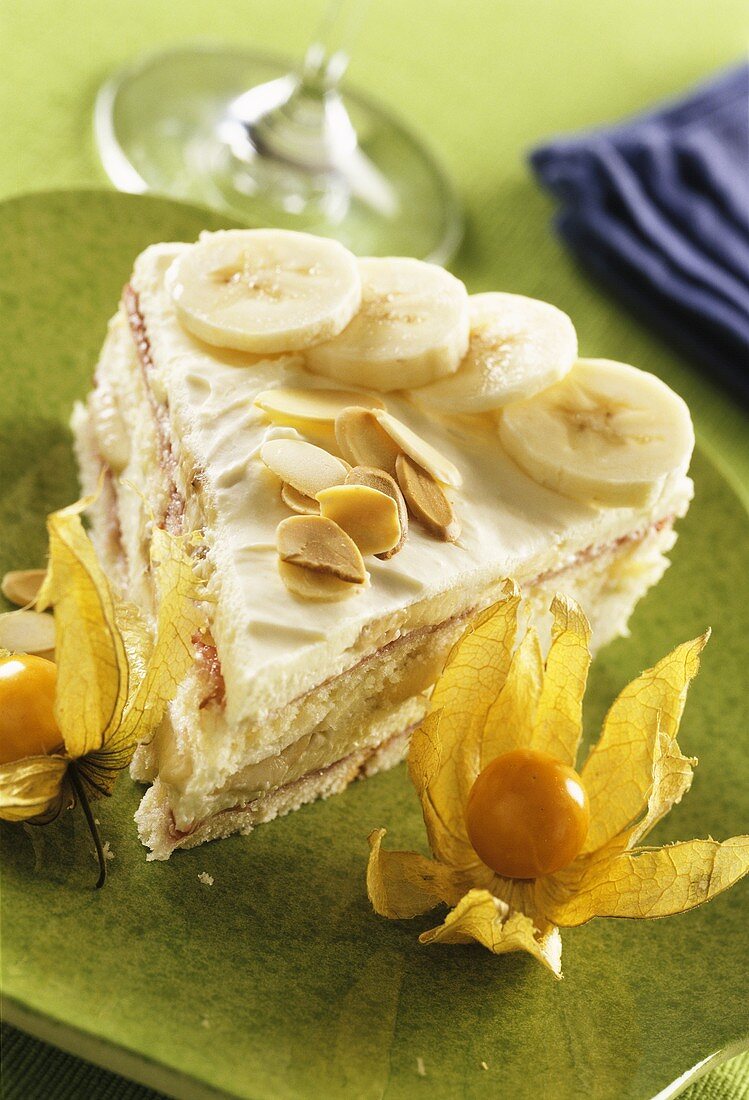 A piece of banana gateau