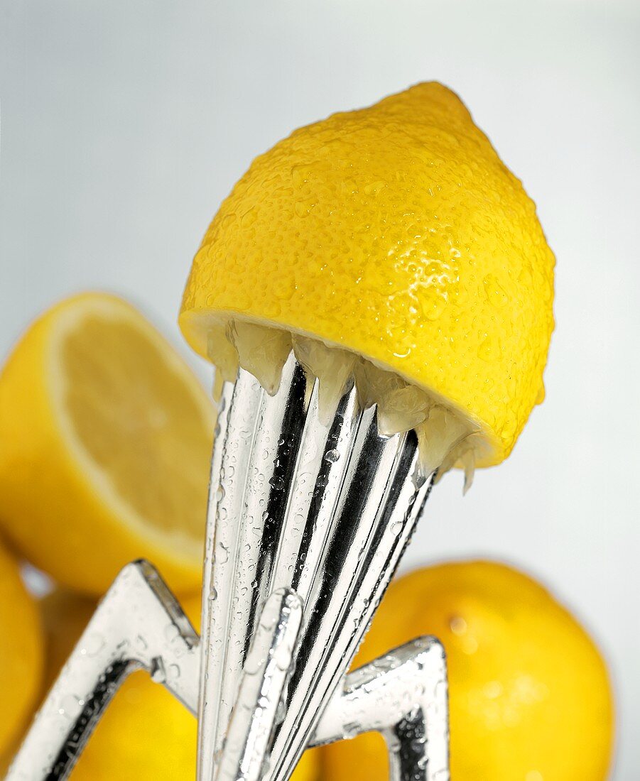 Lemon Half on Metal Juicer