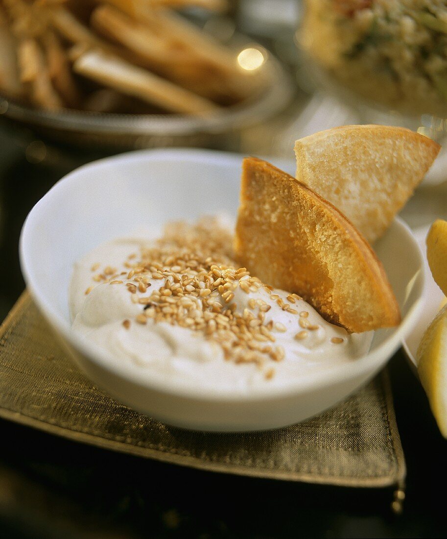 Sesame yoghurt dip